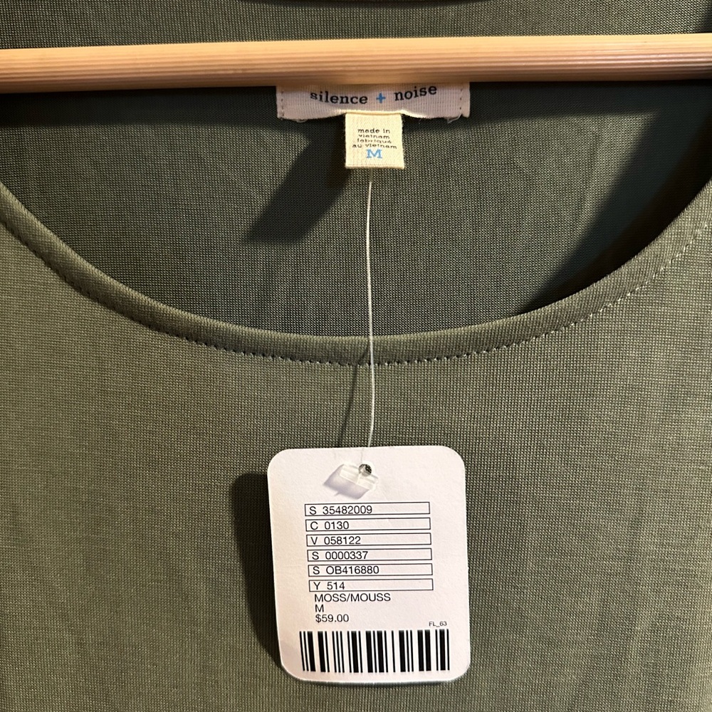 Silence + Noise Moss Green Tee